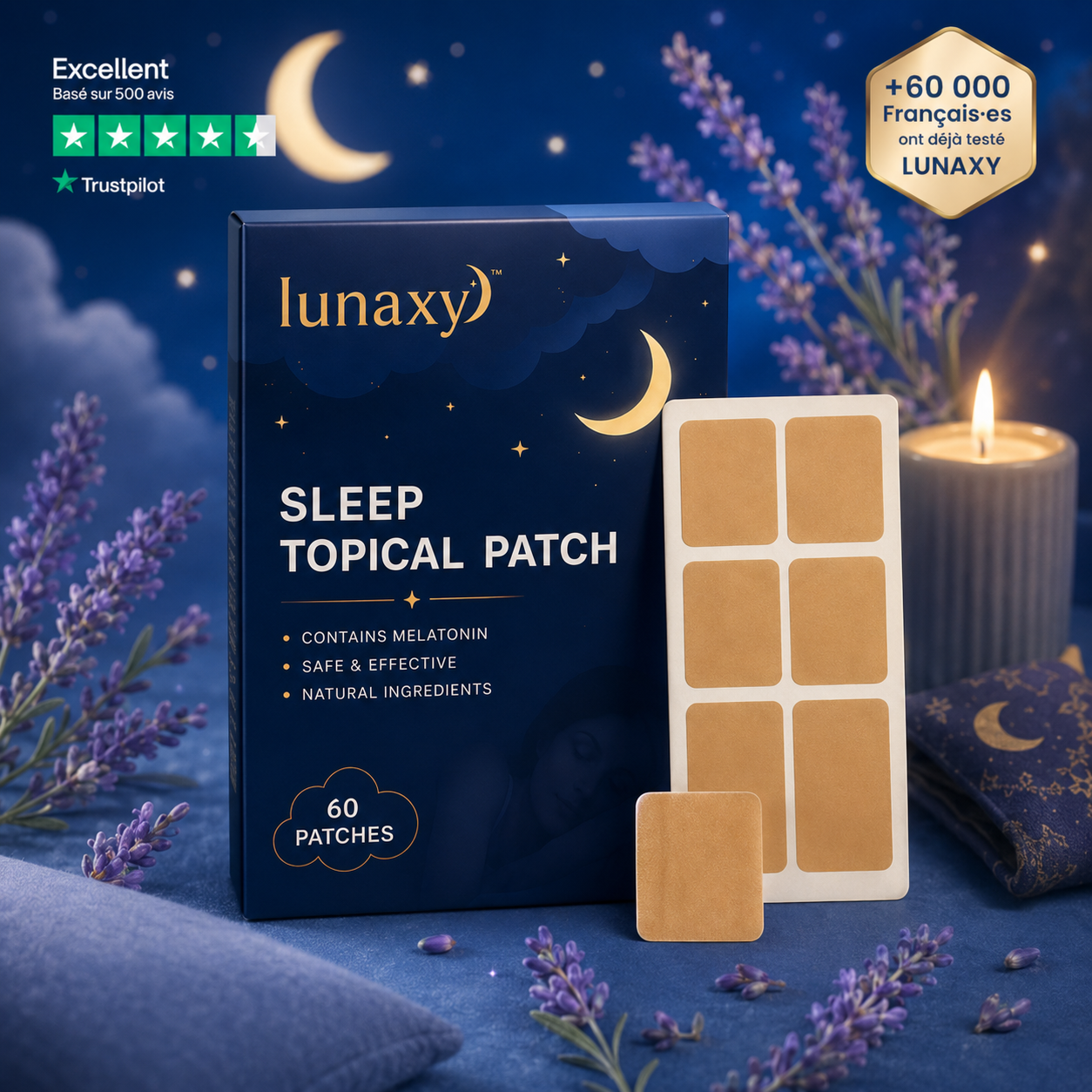 Patch Sommeil Lunaxy — Endormissement Naturel en 20 min